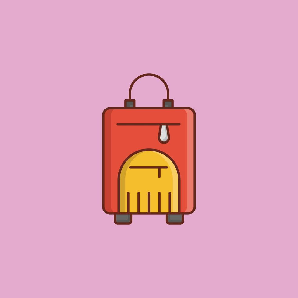 luggage color line icon vector