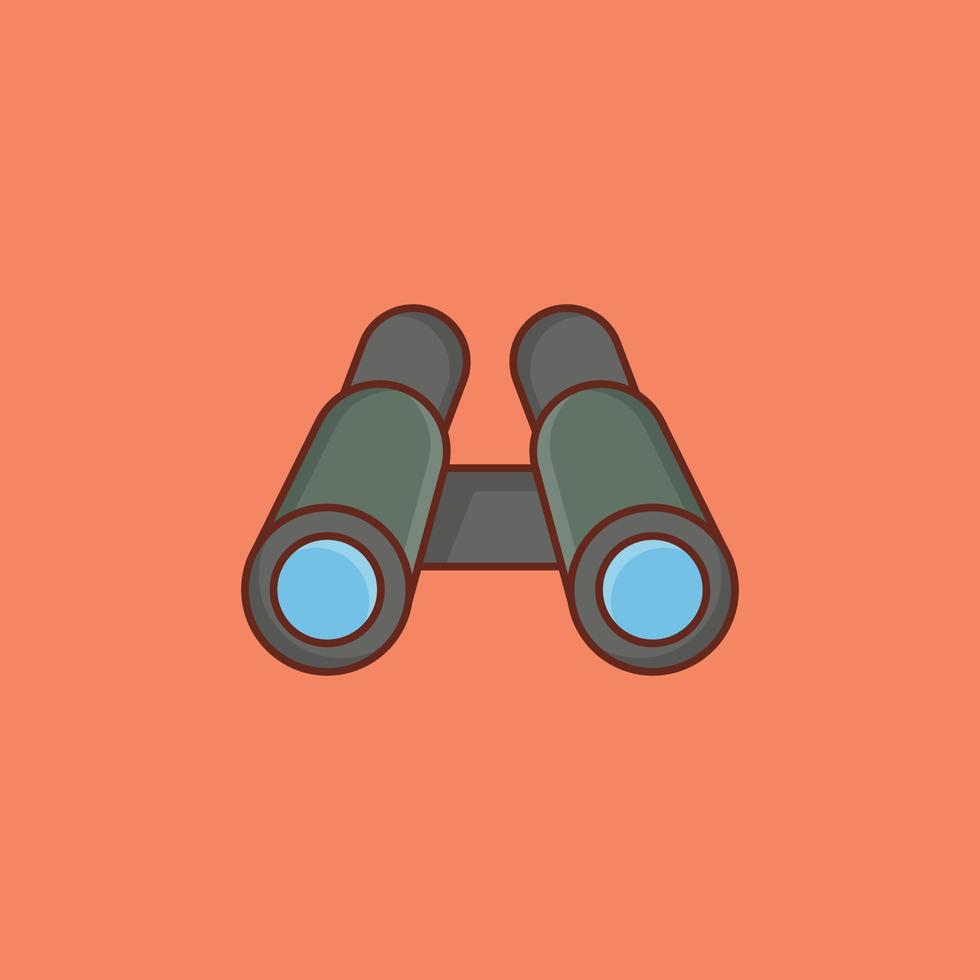 binocular color line icon vector