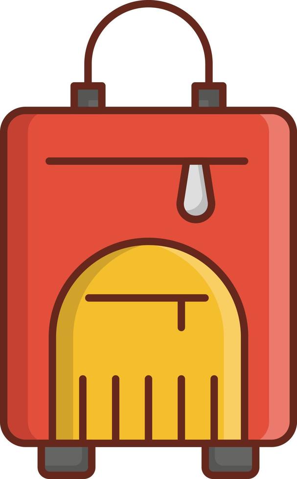 luggage bag colour Line icons vector