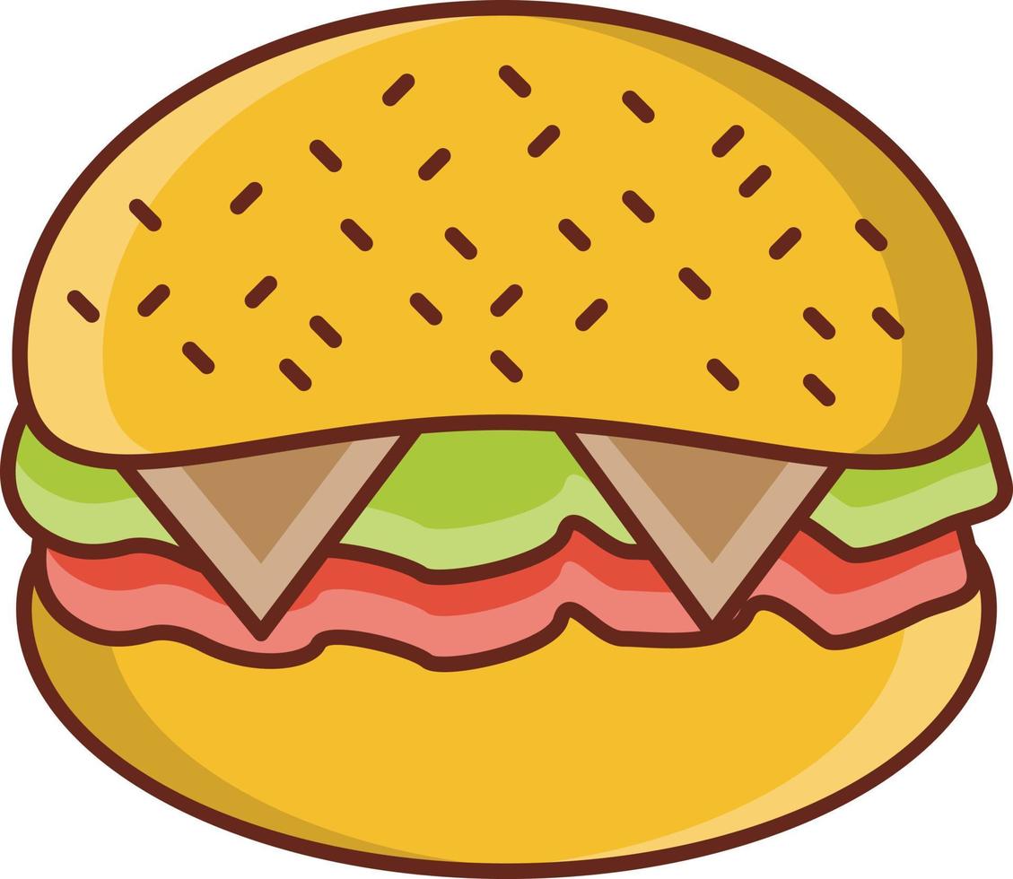 burger colour Line icons vector