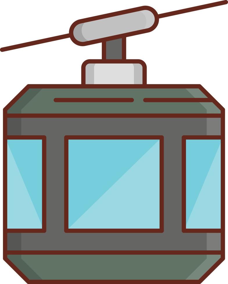 chairlift colour Line icons vector