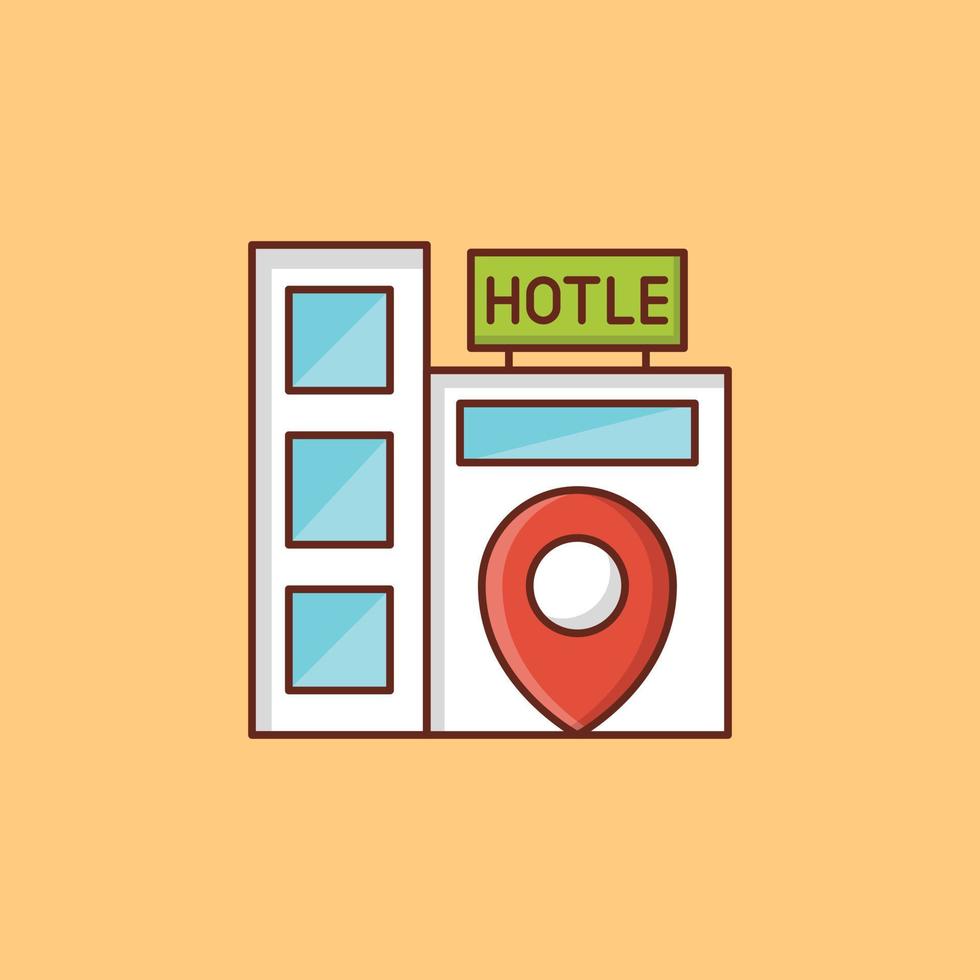 hotel color line icon vector