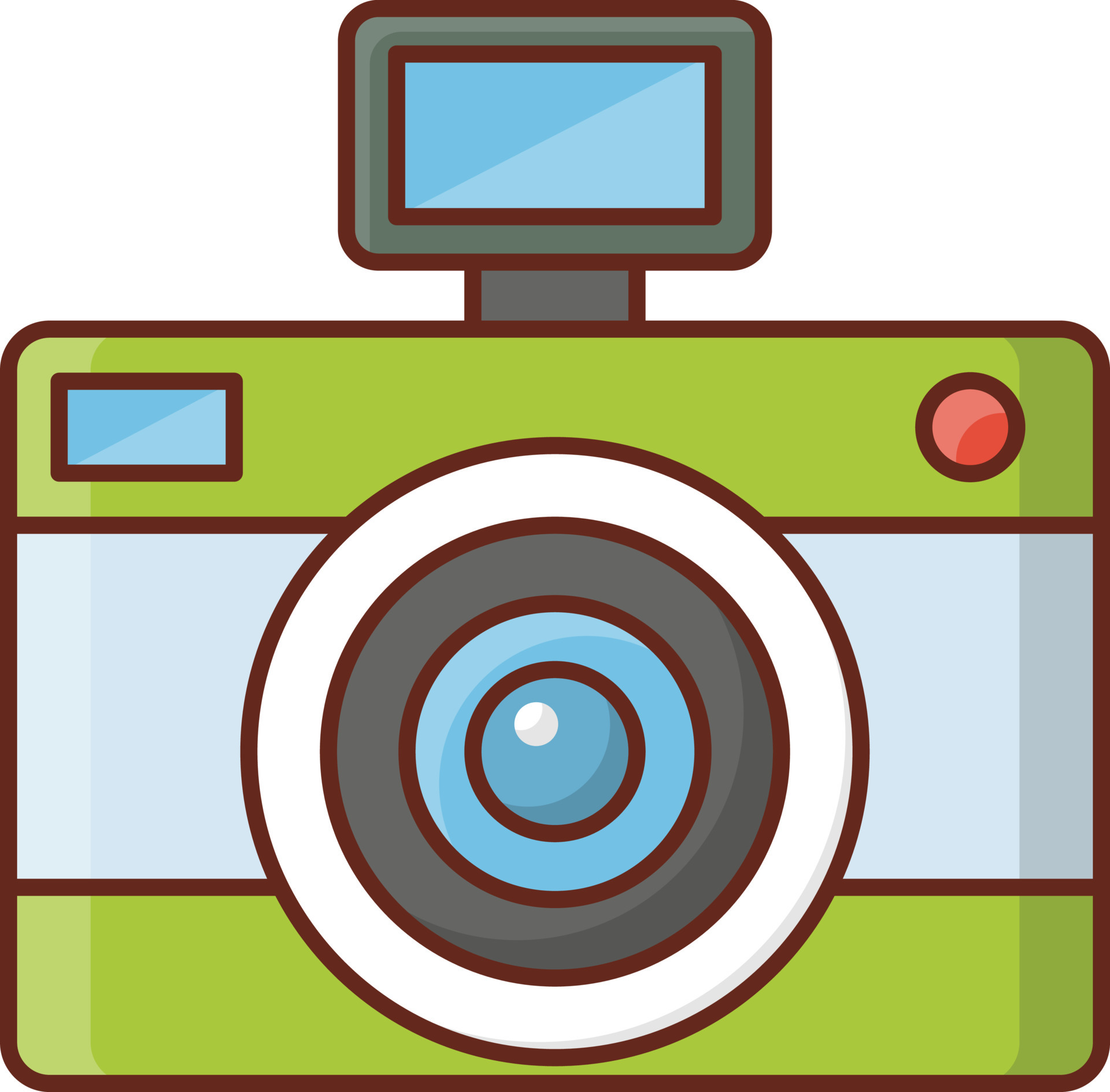 Digital camera colour Line icons 4582155 Vector Art at Vecteezy