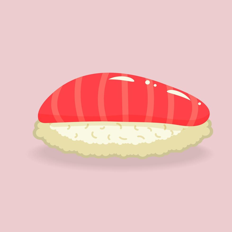 rollo de sushi con pescado. cocina japonesa. vector