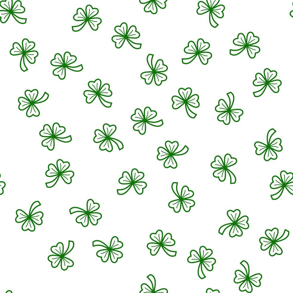 Vector illustration. Clover leaf seamless pattern.