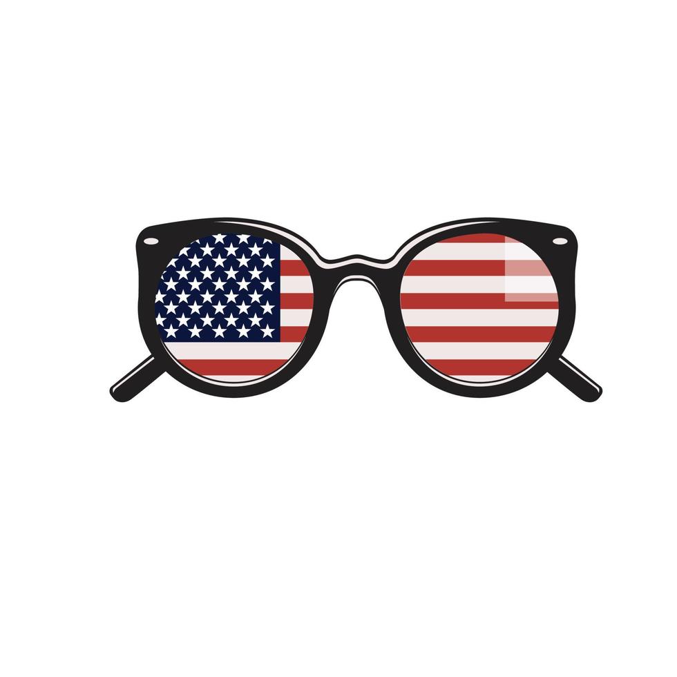 gafas de sol con la bandera de los estados unidos de américa vector