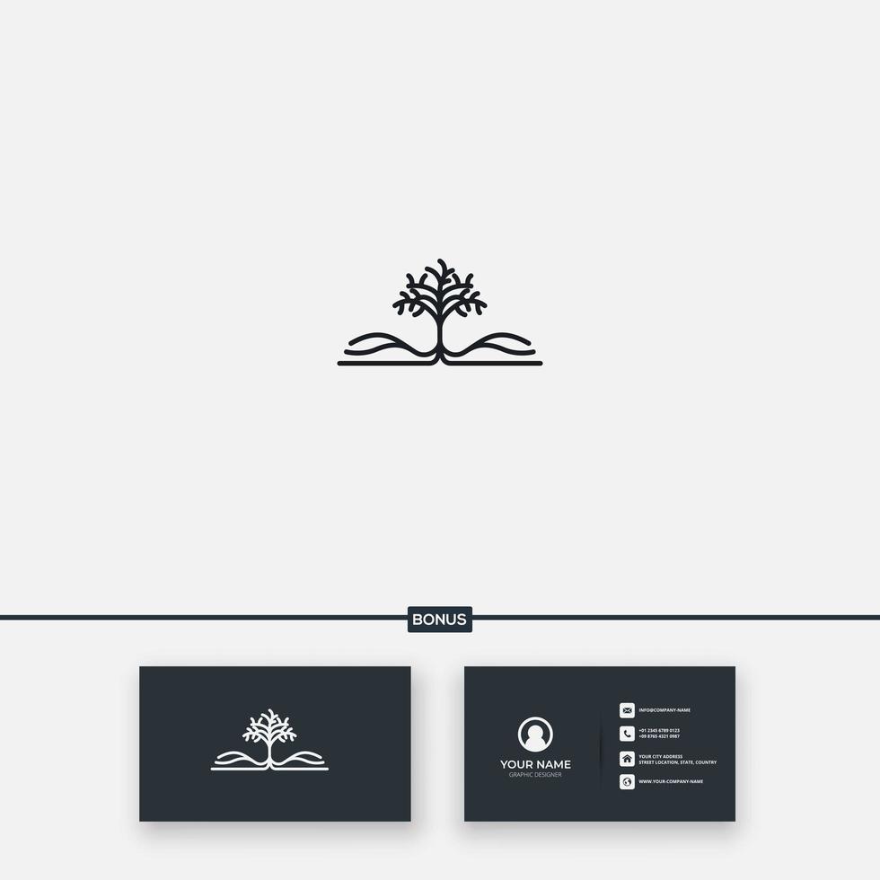 tree book story logo strong root modern line vector