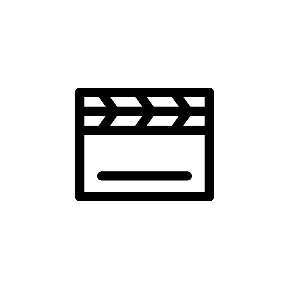 claqueta icono diseño vector símbolo película, badajo, acción, cinematografía, tablilla para multimedia