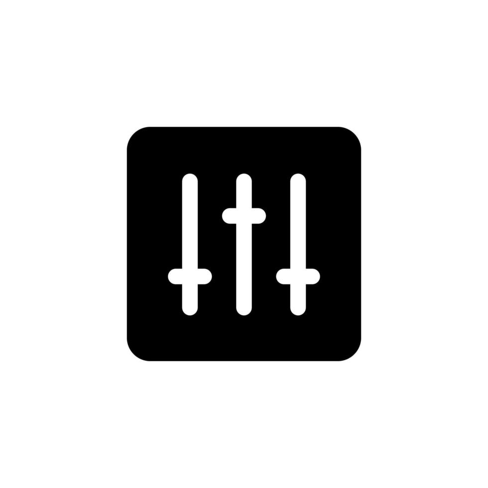 equalizer control icon design vector with symbol audio, musical, panel, volume for multimedia