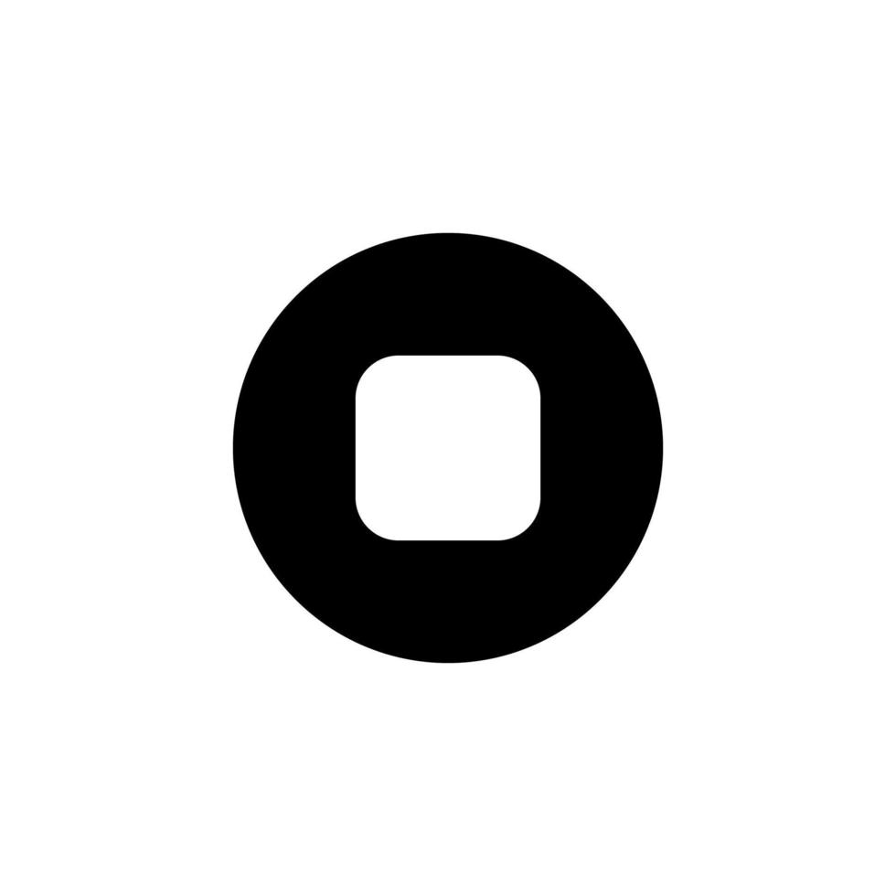 stop icon design vector symbol button, record, video, pause, movie for multimedia