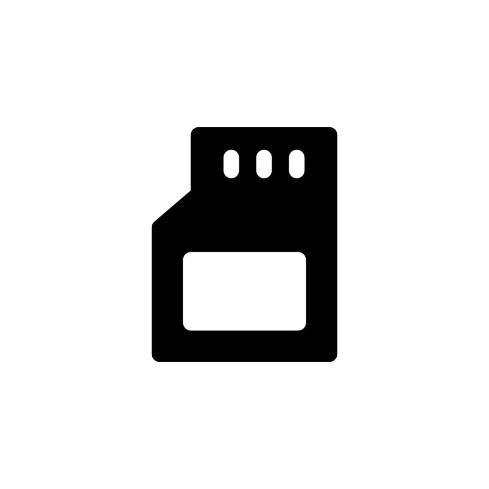 diseño de icono de tarjeta de memoria símbolo vectorial microchip, almacenamiento, memoria, tarjeta para multimedia vector