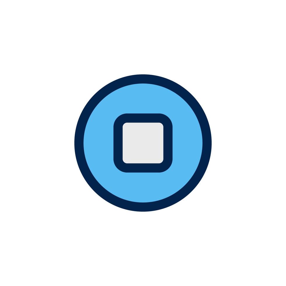 stop icon design vector symbol button, record, video, pause, movie for multimedia