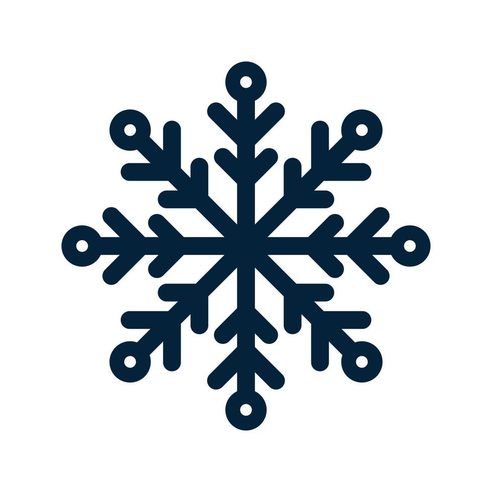 Snowflake Silhouette. Christmas and Winter Traditional symbol for logo, web, print, sticker, emblem, greeting and invitation card design and decoration vector