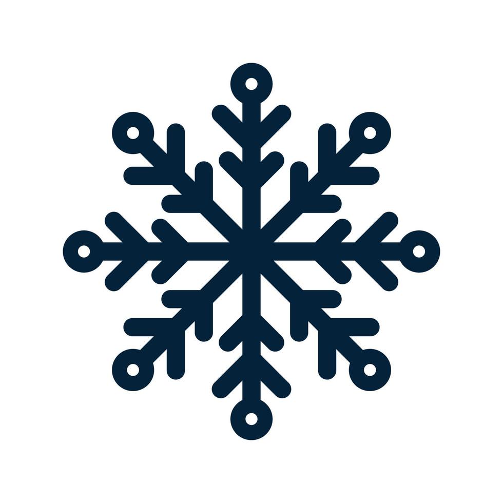 silueta de copo de nieve. Símbolo tradicional de Navidad e invierno para diseño y decoración de logotipos, web, impresiones, adhesivos, emblemas, tarjetas de felicitación e invitaciones. vector