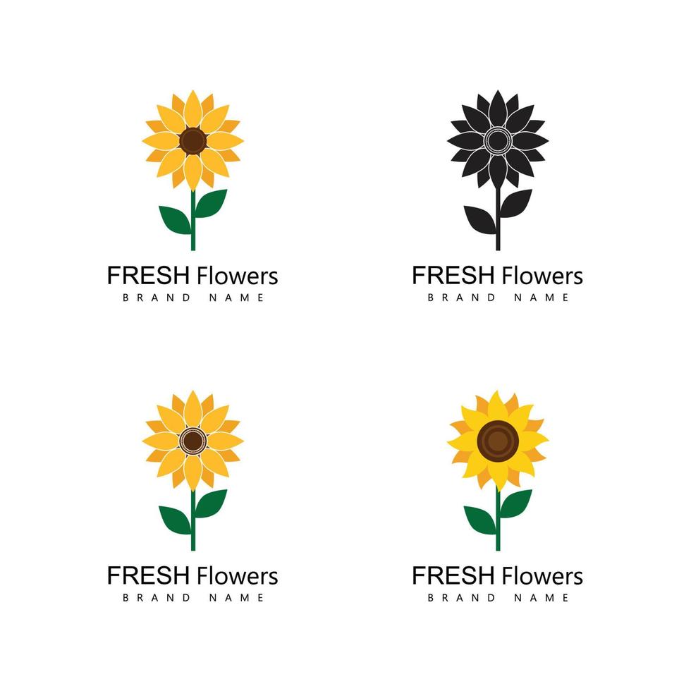 Sunflower logo icon vector illustration