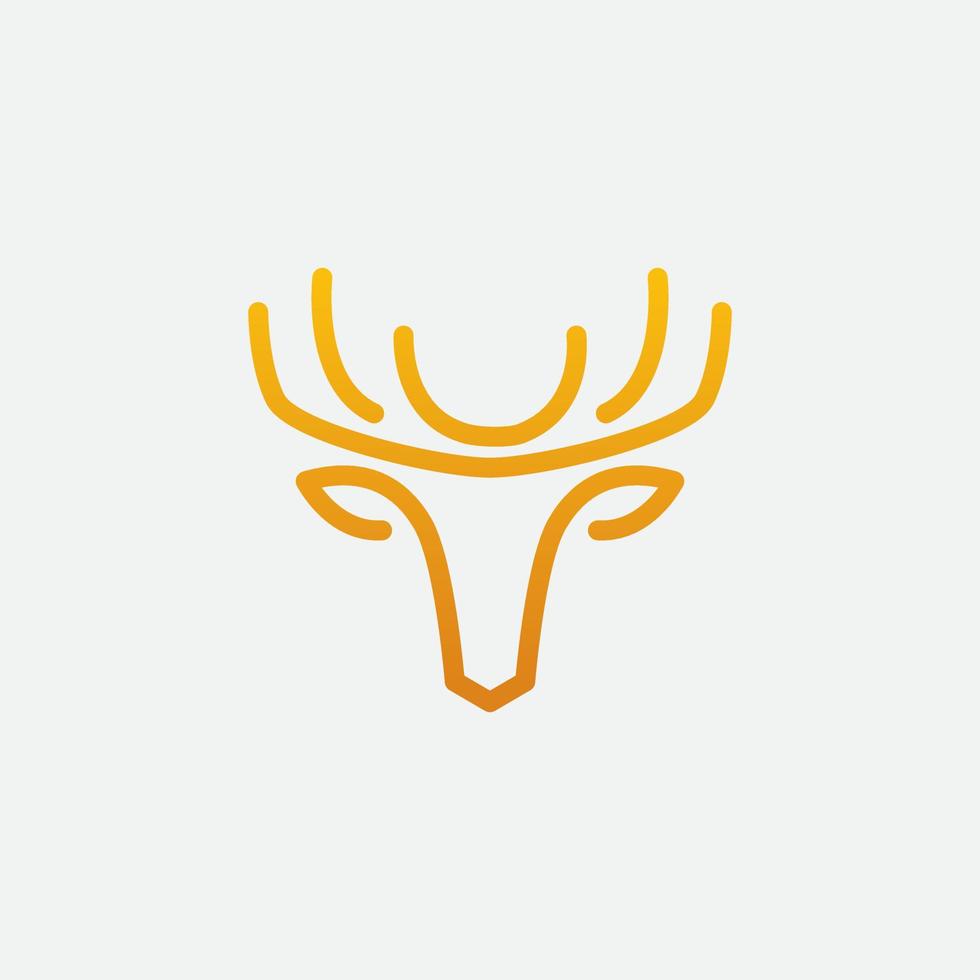 Line Antler Moose Logo vector