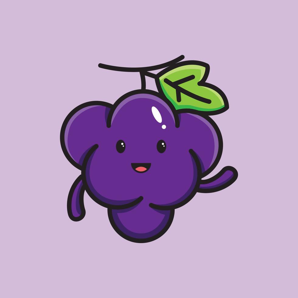 Cute Grape Face Illustrations vector
