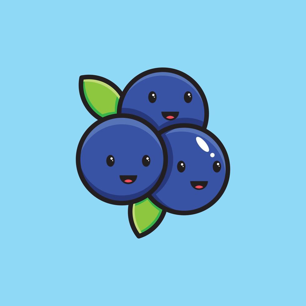 Cute Smile Blueberry Illustration vector