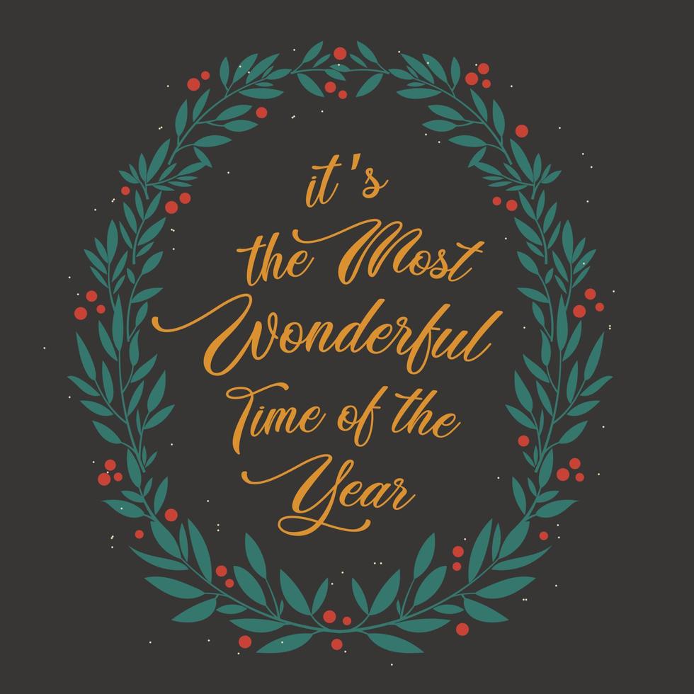 Wonderful time Christmas card vector