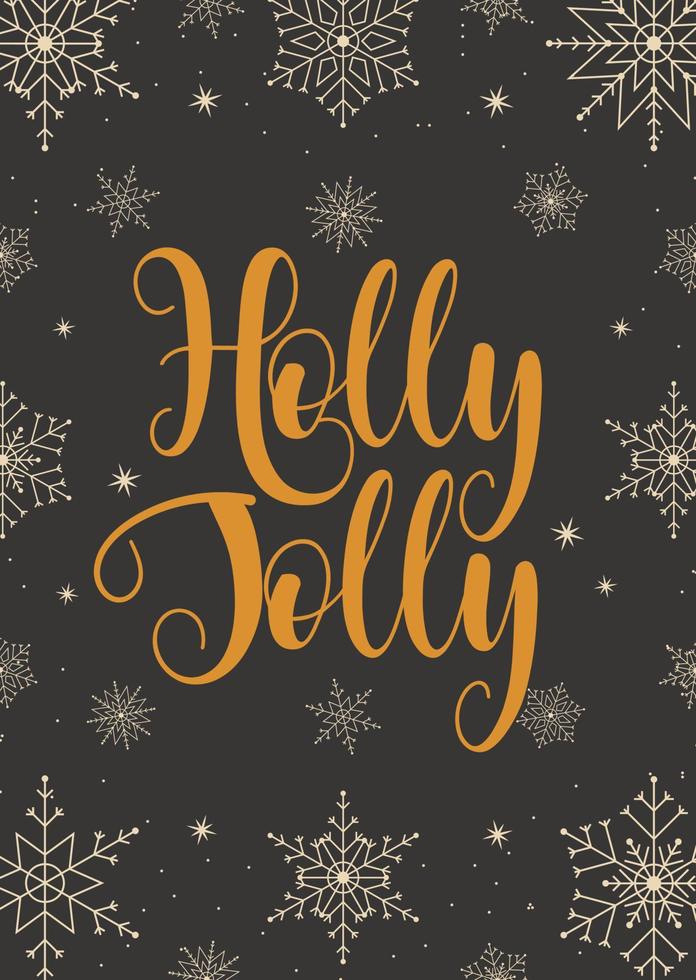 Holly Jolly card vector