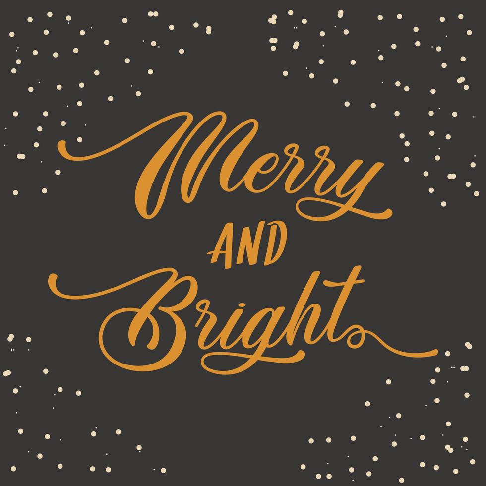 Merry and bright card vector