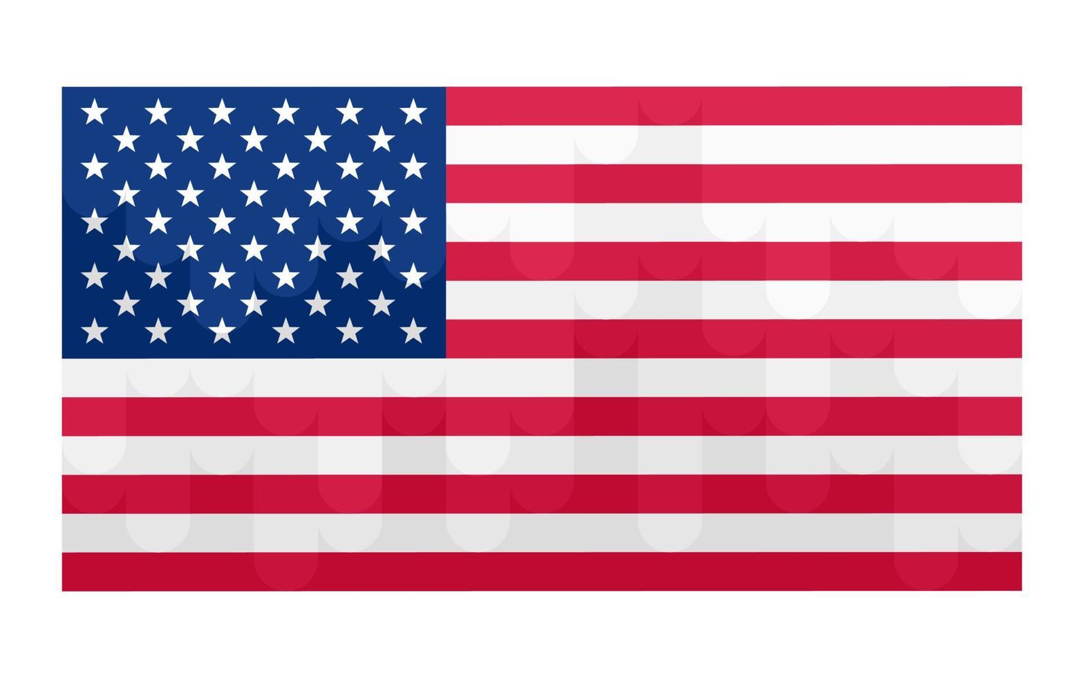 estilo plano de la bandera americana en blanco vector