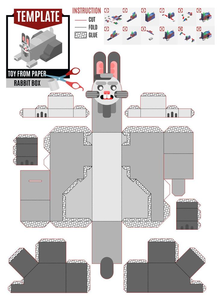 print box rabbit for children toy vector