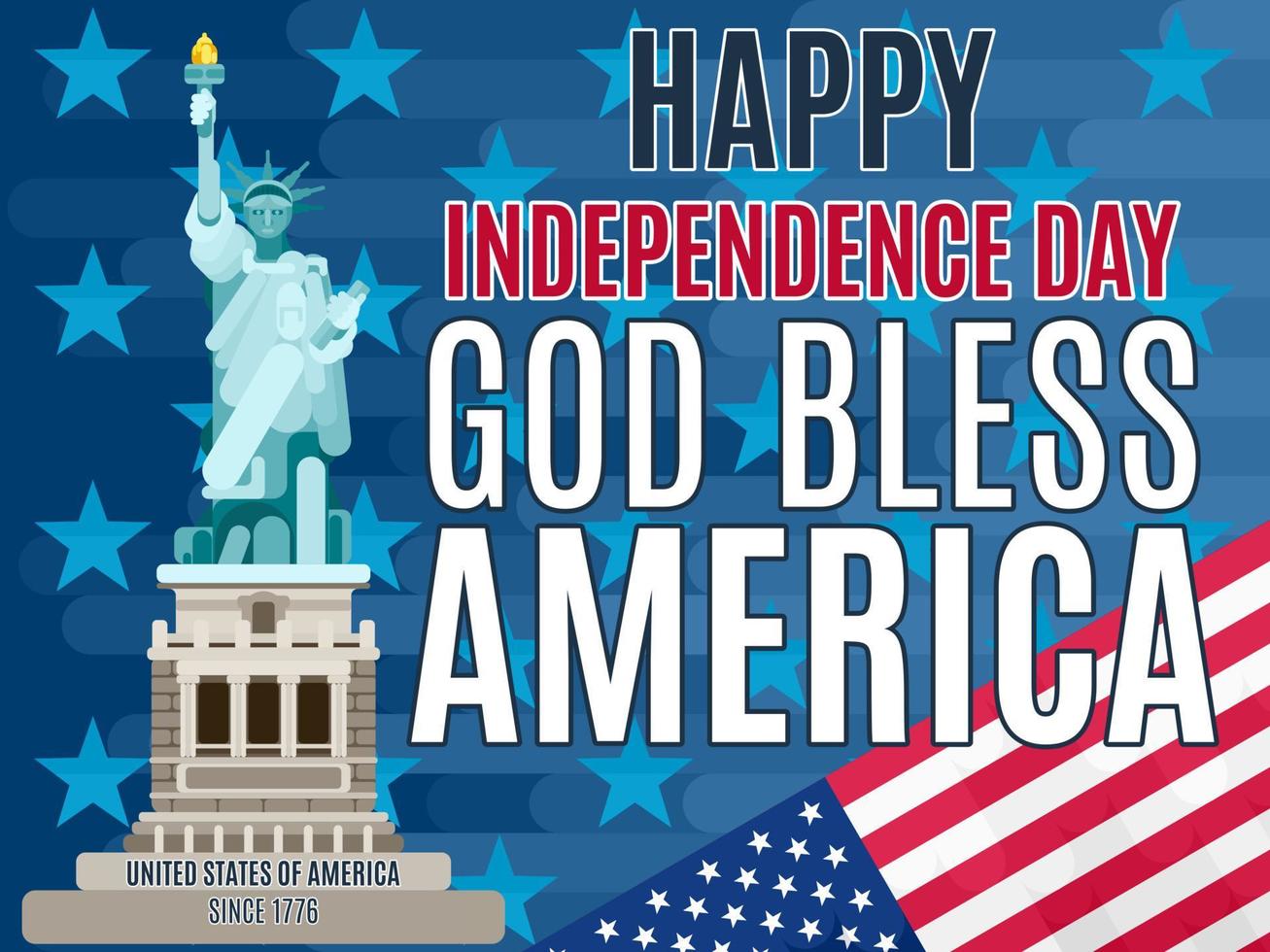 poster in flat for independence day of america vector