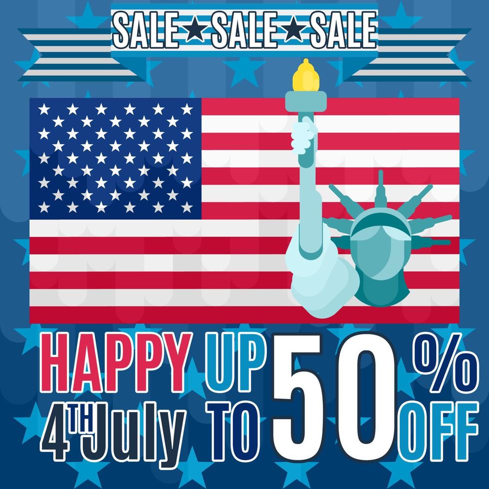 poster of independence day america flag and sale vector