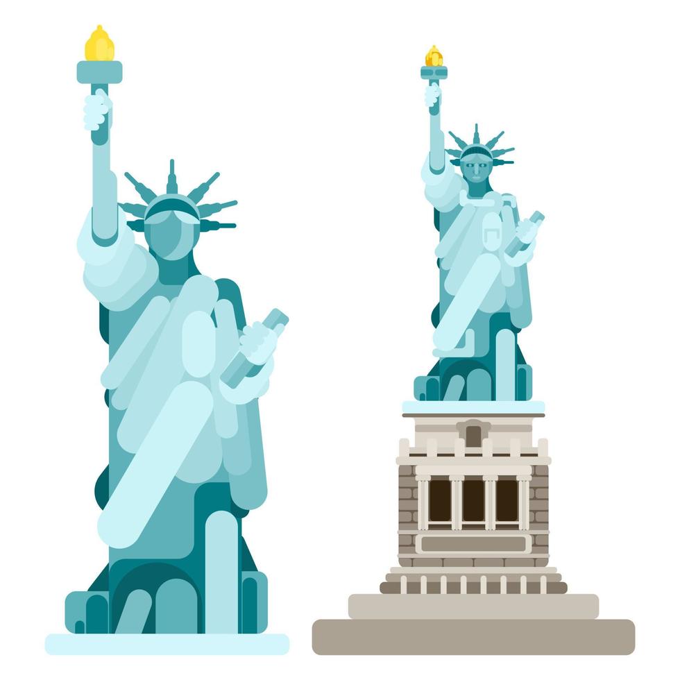 selección estatua de la independencia américa plana vector