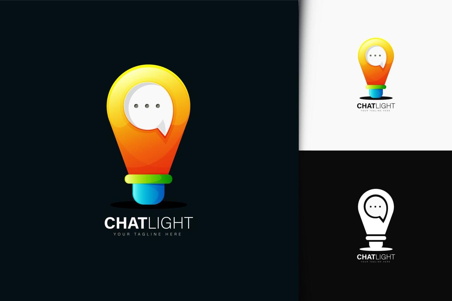 Light chat logo design with gradient vector