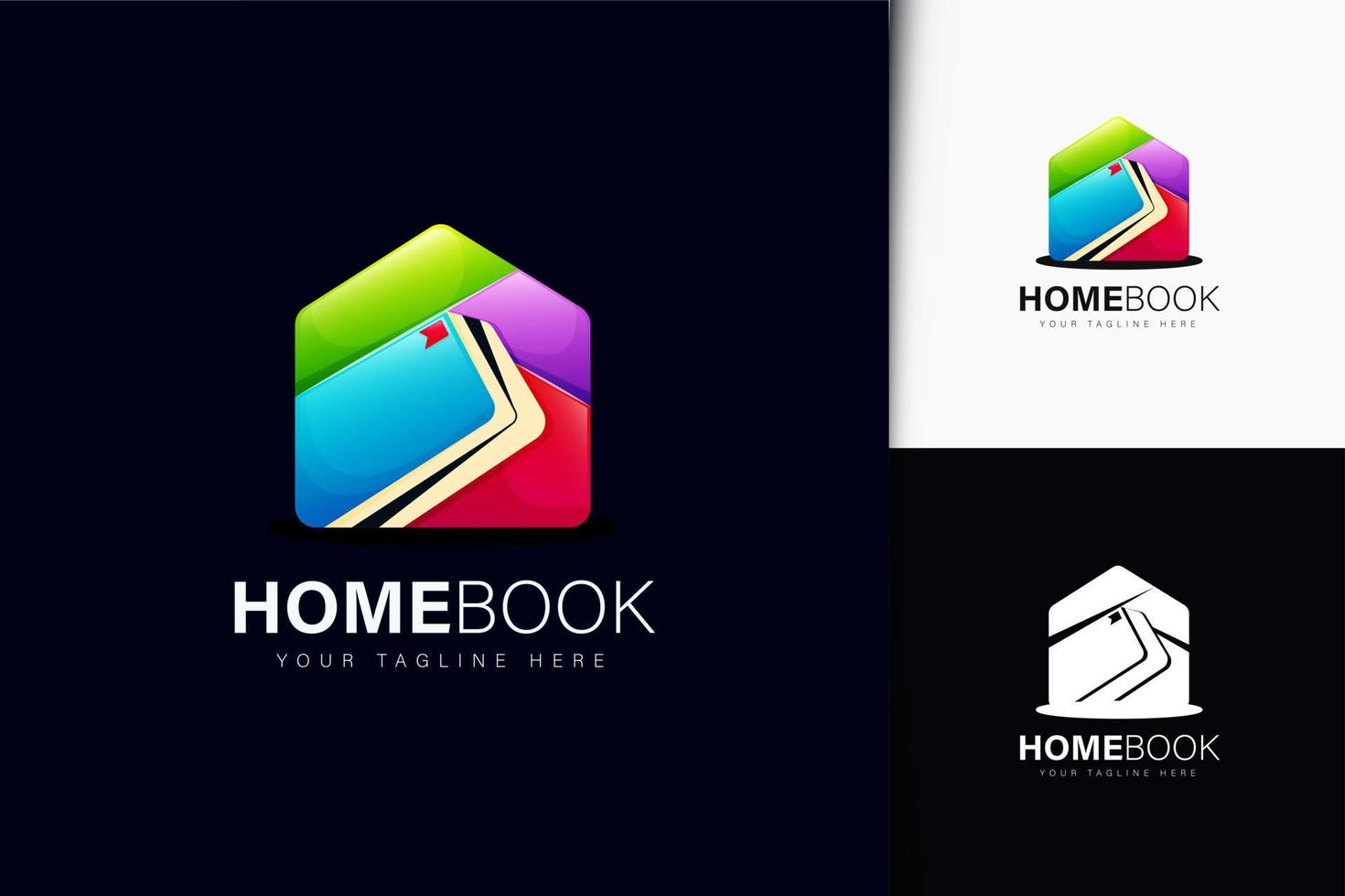 diseño de logotipo de home book con degradado vector