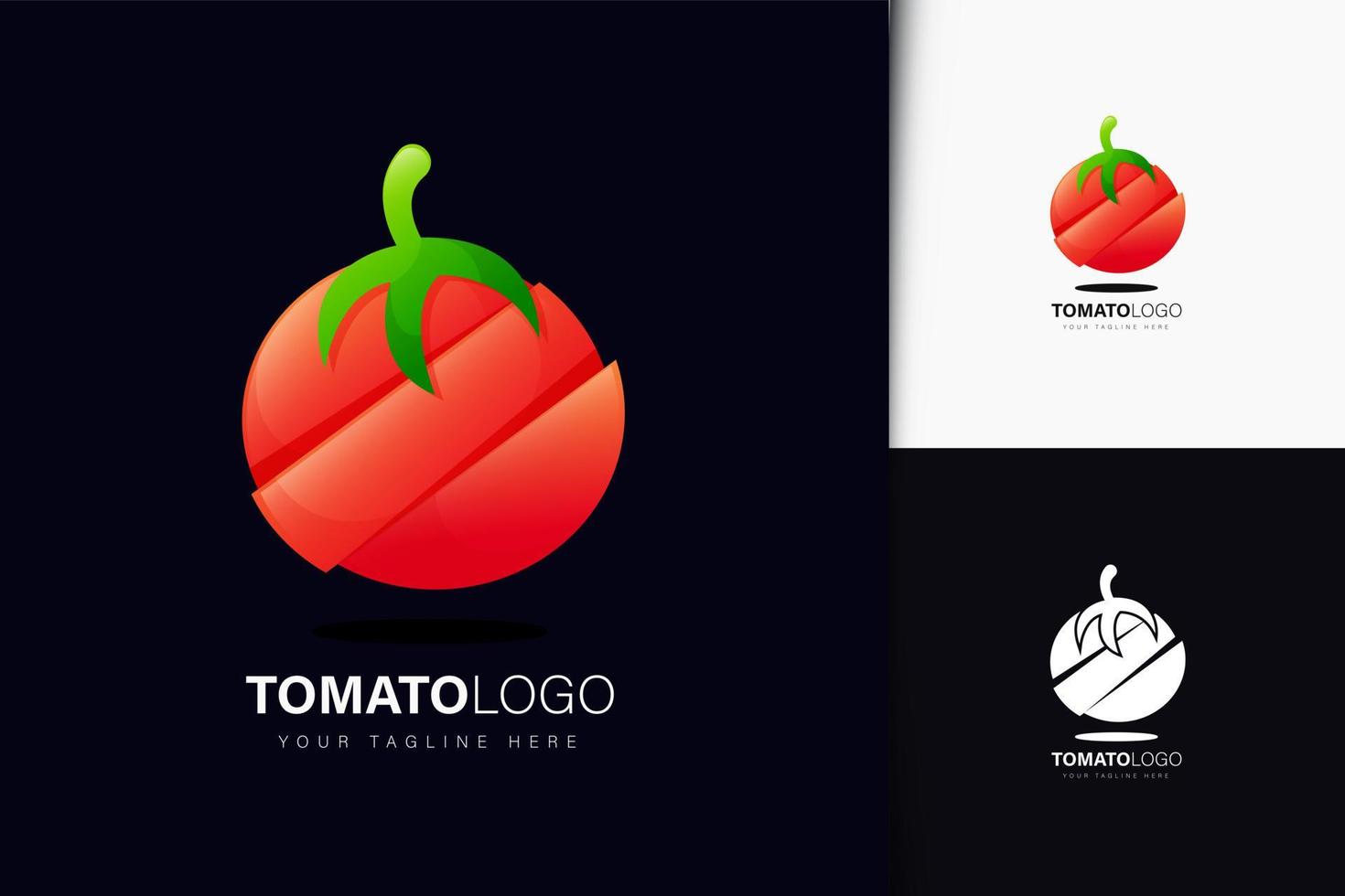 diseño de logotipo de tomate con degradado vector