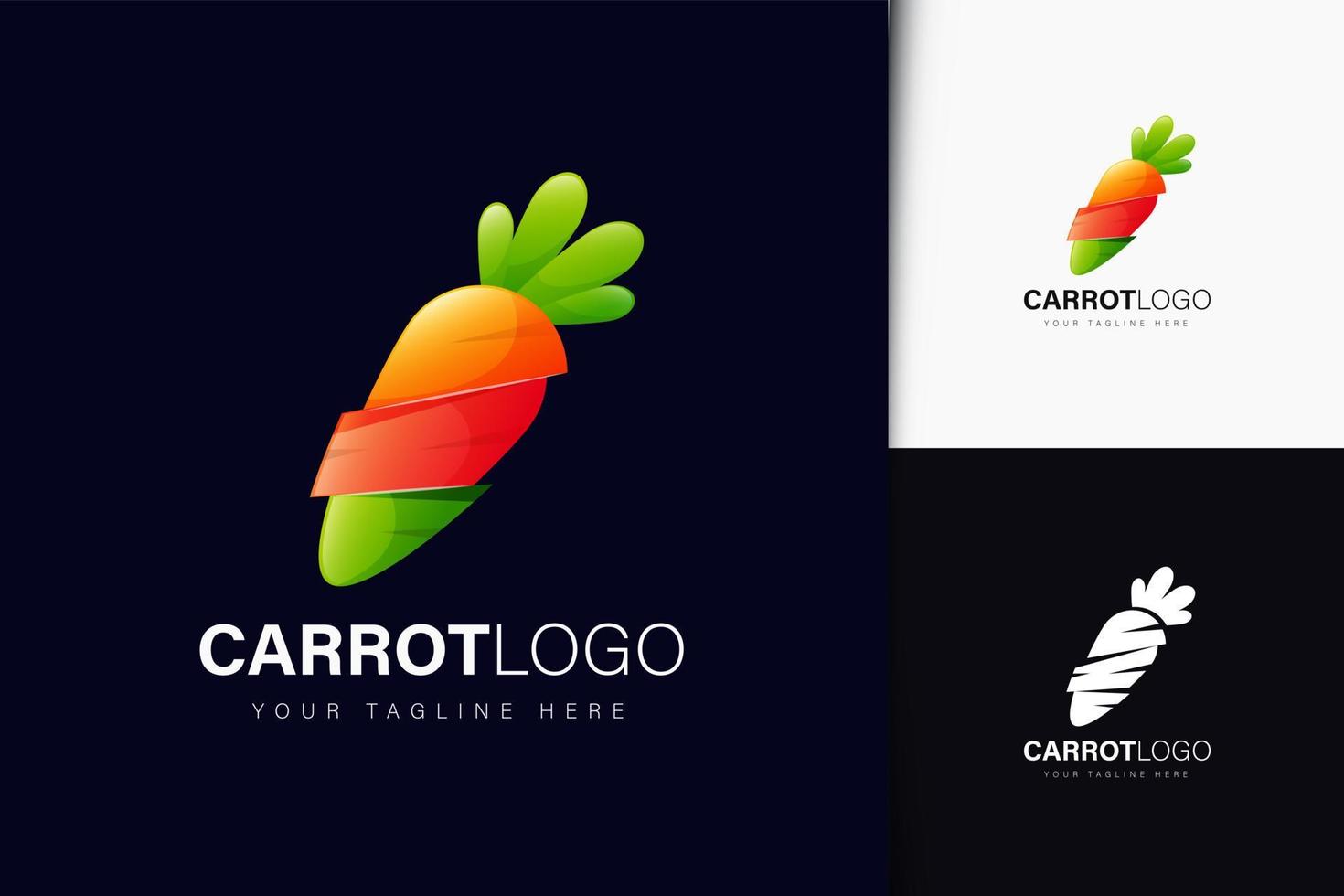 diseño de logotipo de zanahoria con degradado vector