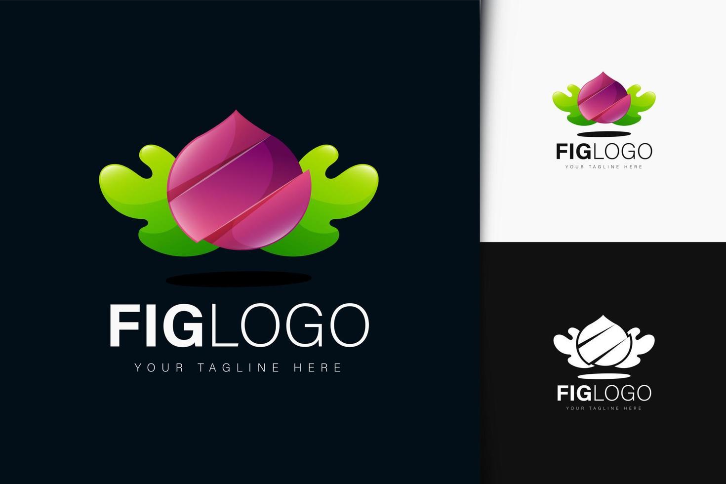 Fig logo design with gradient vector
