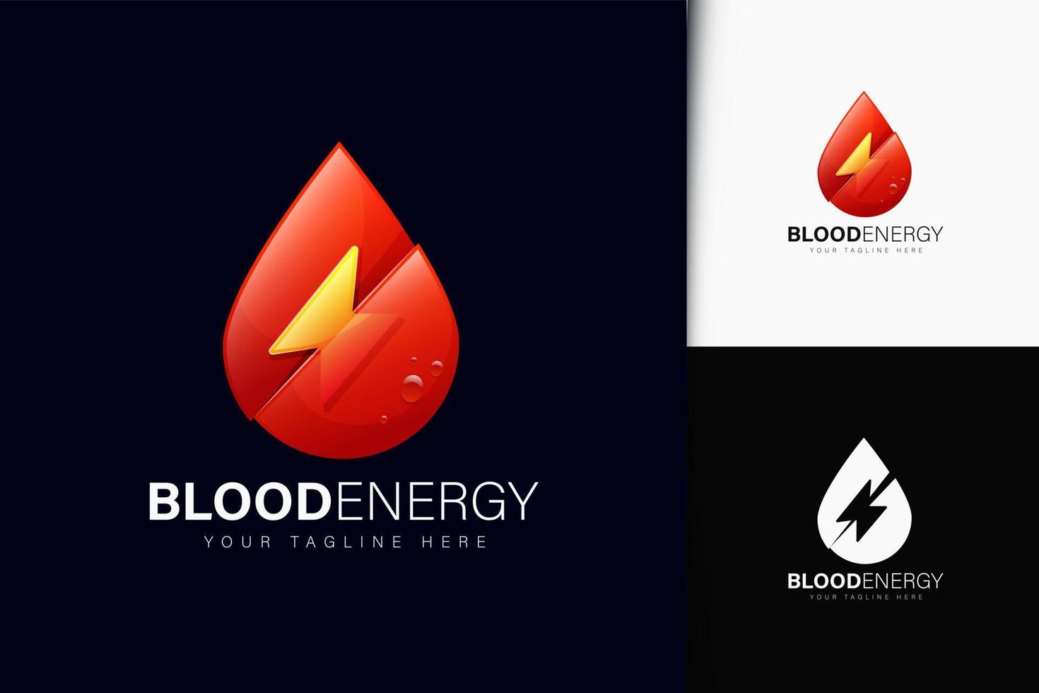 diseño de logotipo de energía sanguínea con degradado vector