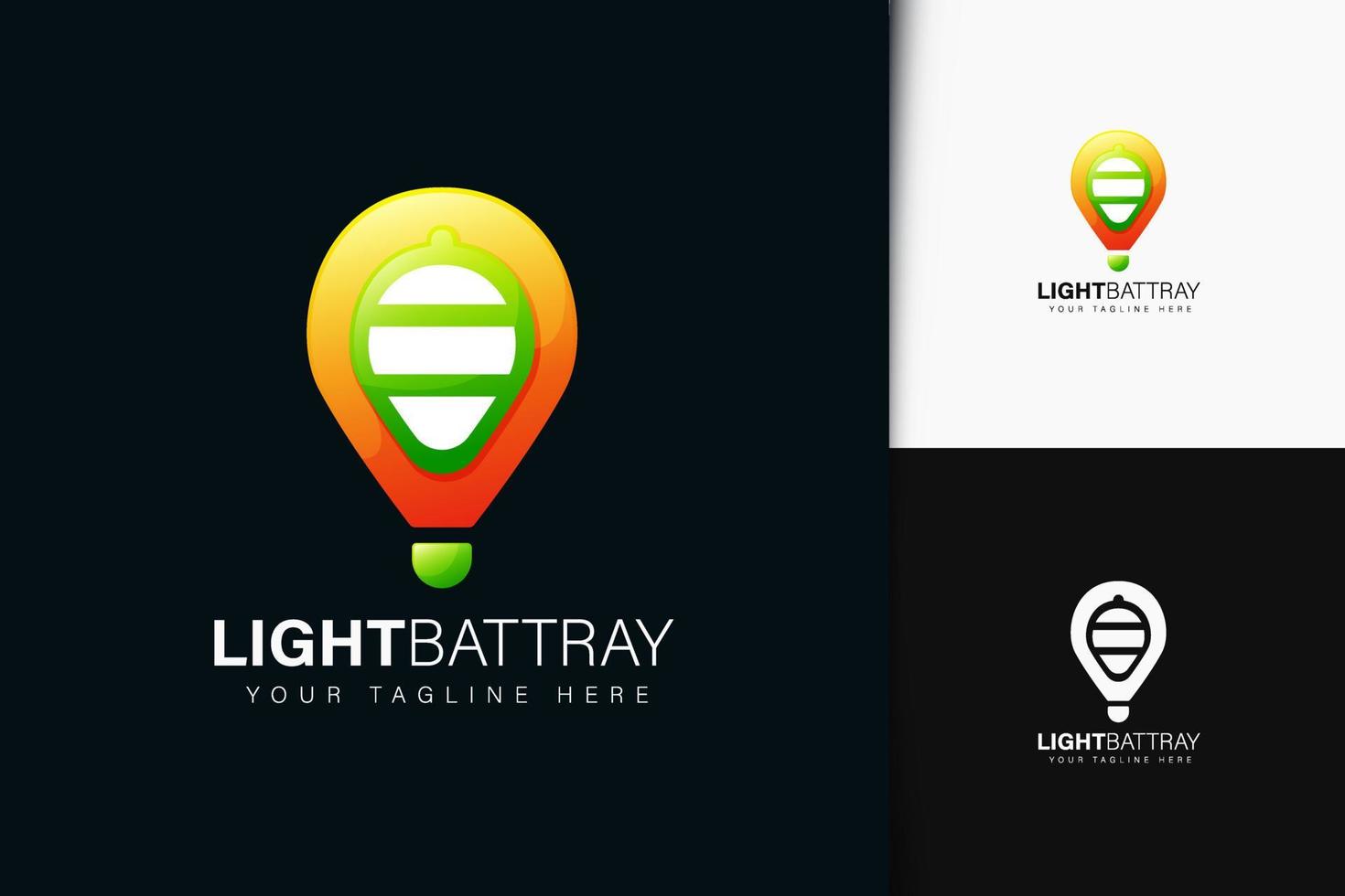 Light battray logo design with gradient vector