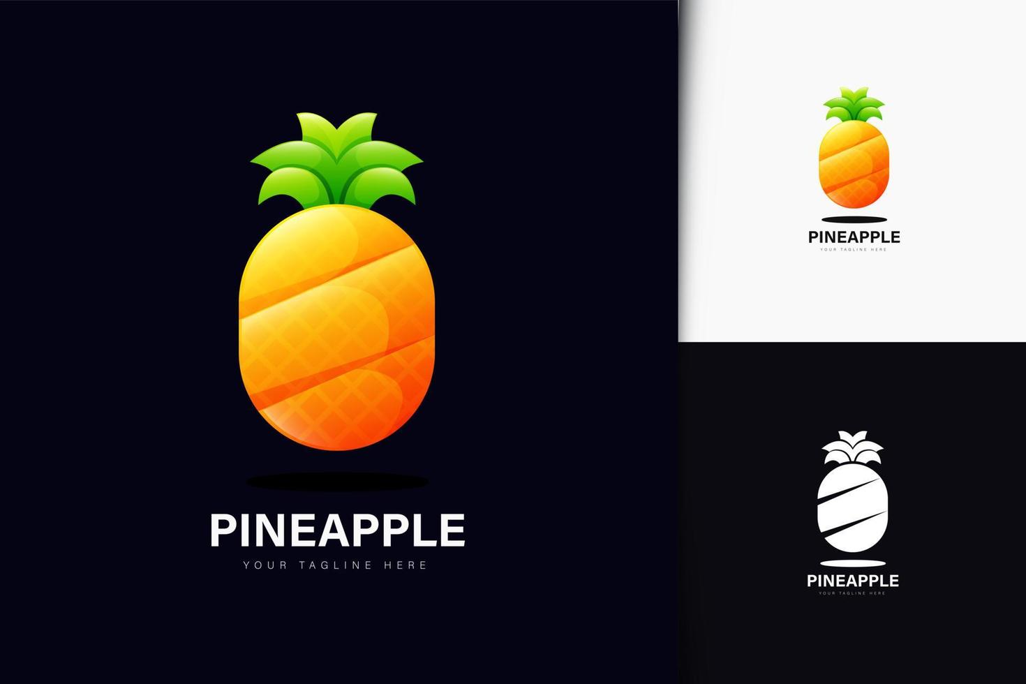 diseño de logotipo de piña con degradado vector
