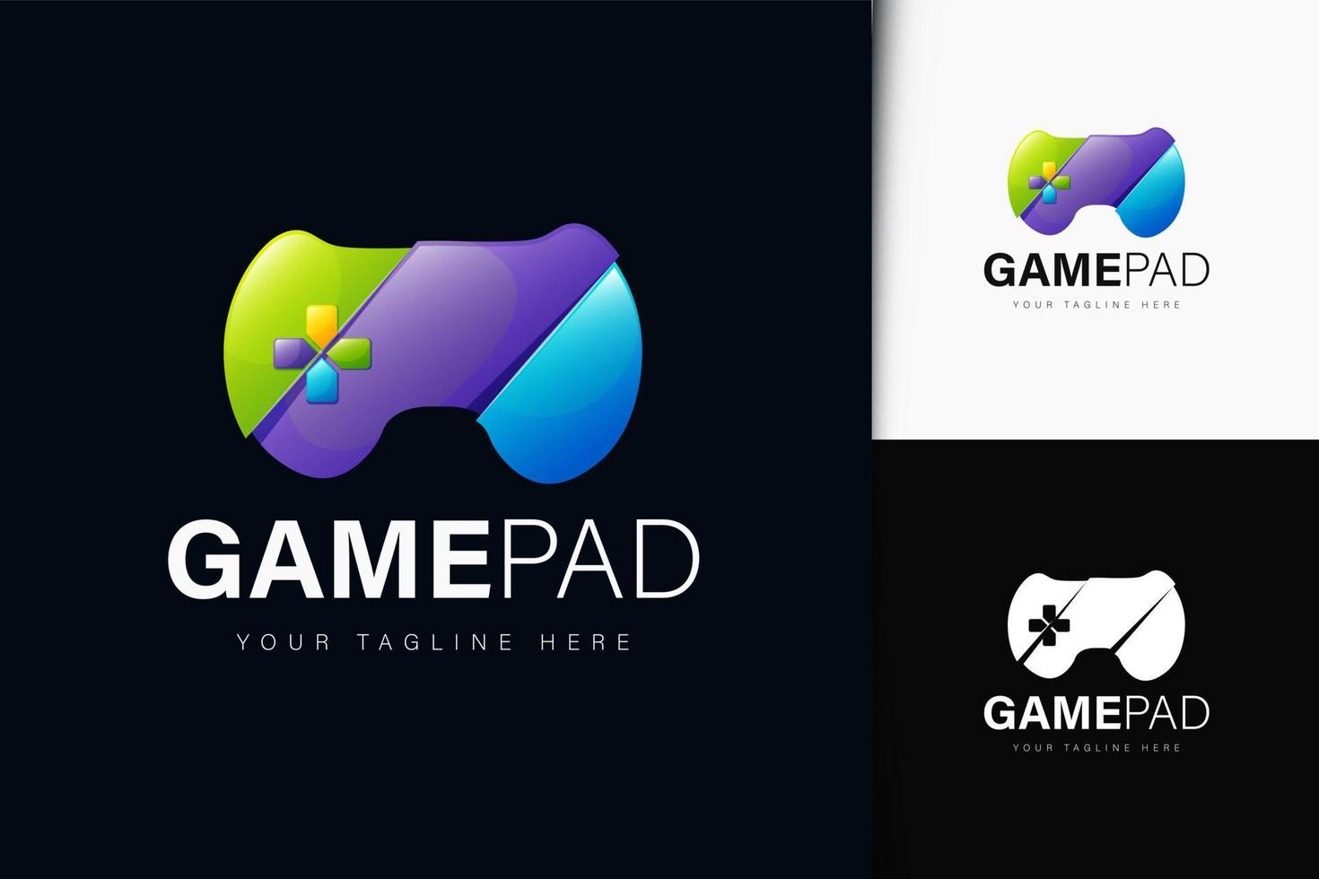 Gamepad logo design with gradient vector