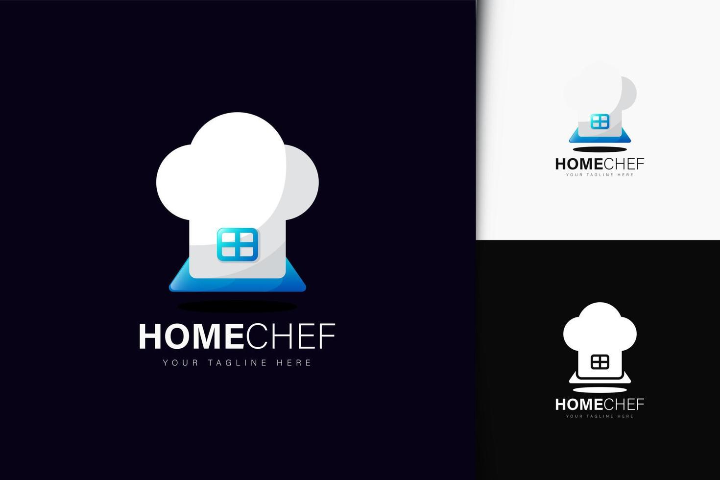 Home chef logo design with gradient vector