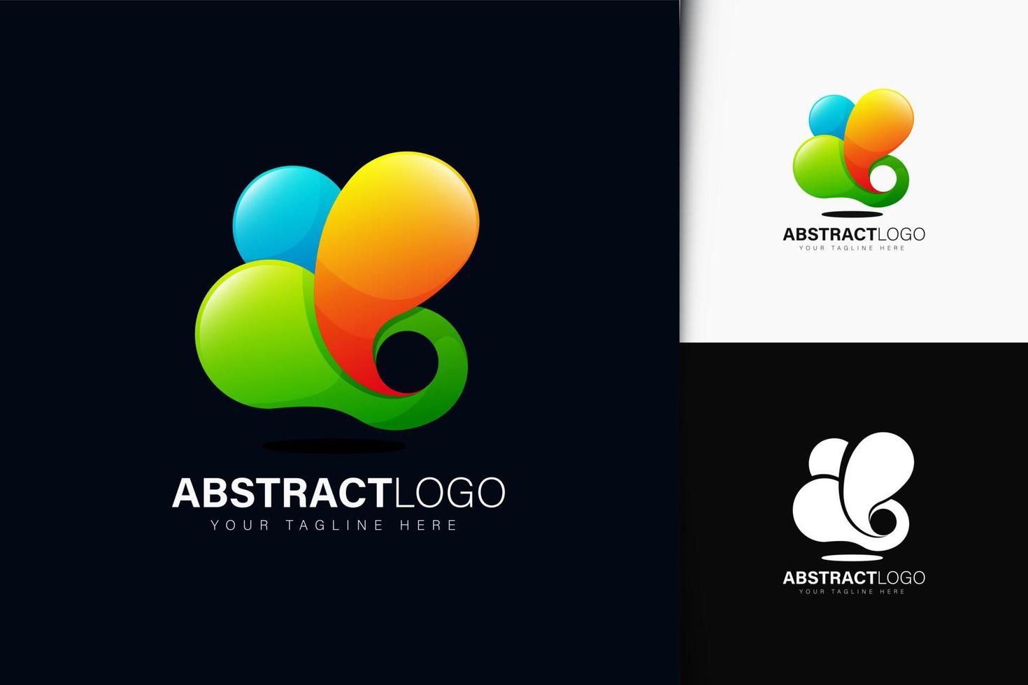 diseño de logotipo abstracto con degradado vector