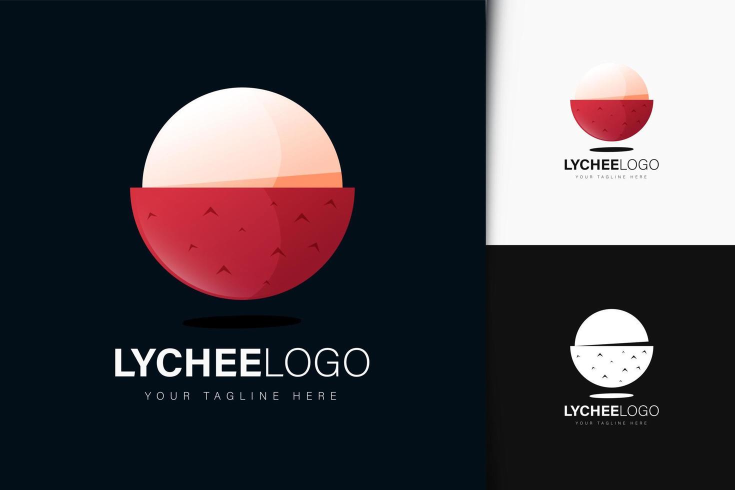 Lychee logo design with gradient vector