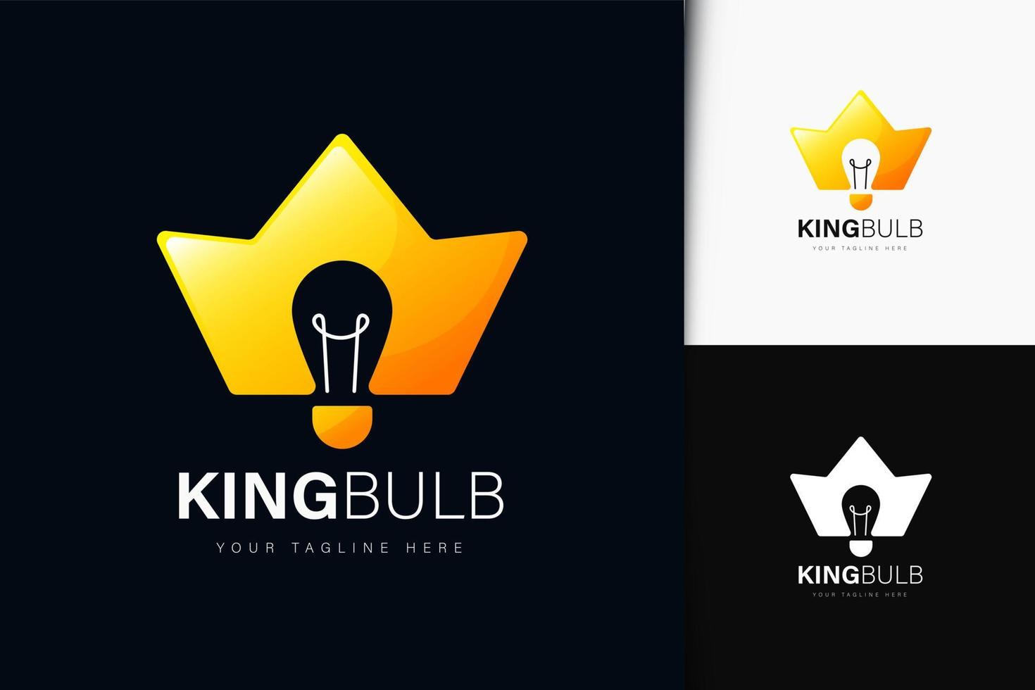 diseño de logotipo king bulb con degradado vector