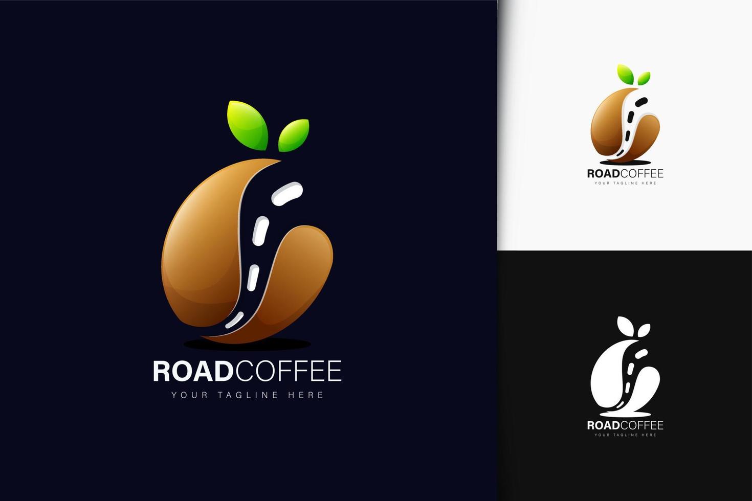 diseño de logotipo de café de carretera con degradado vector