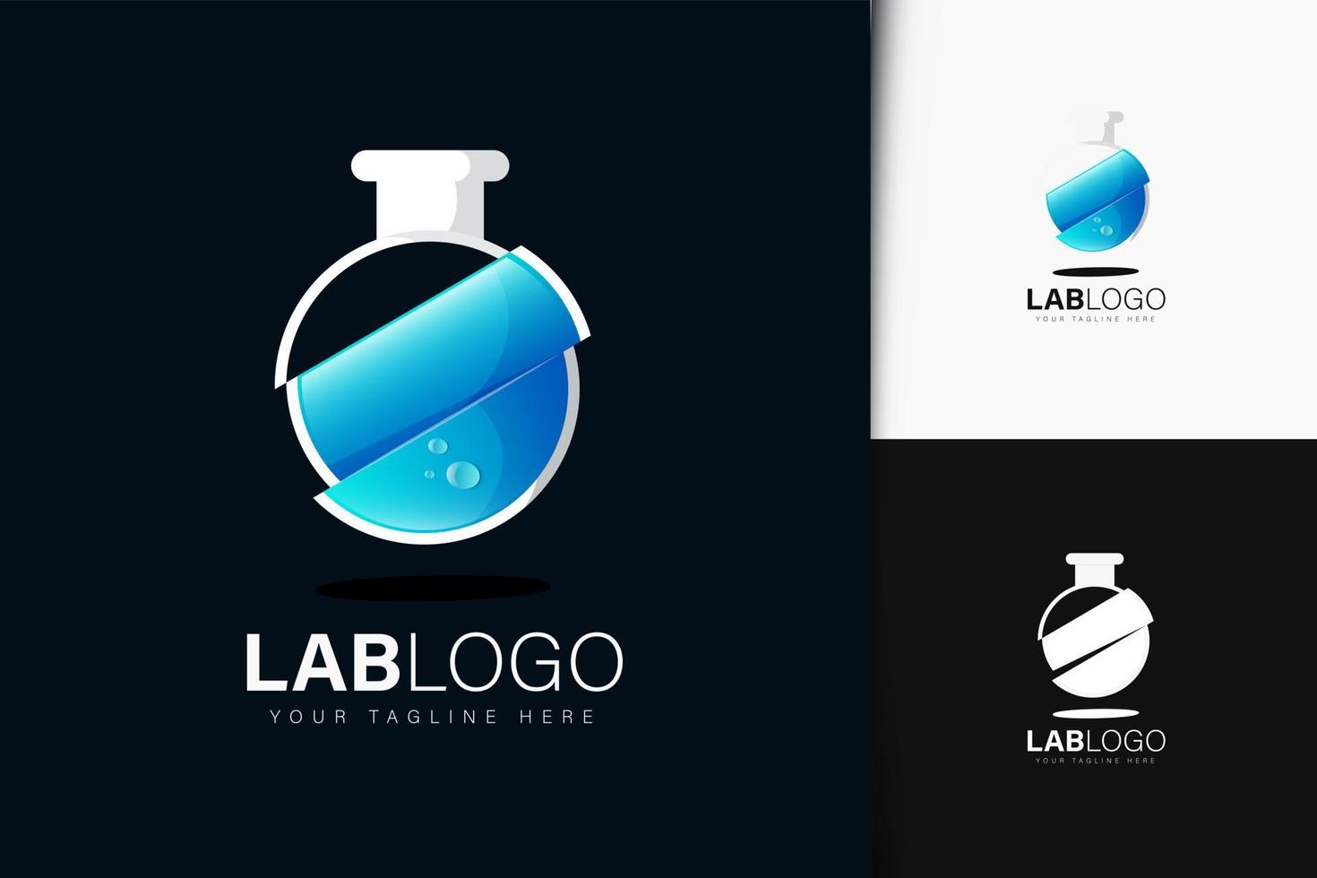 diseño de logotipo de laboratorio con degradado vector