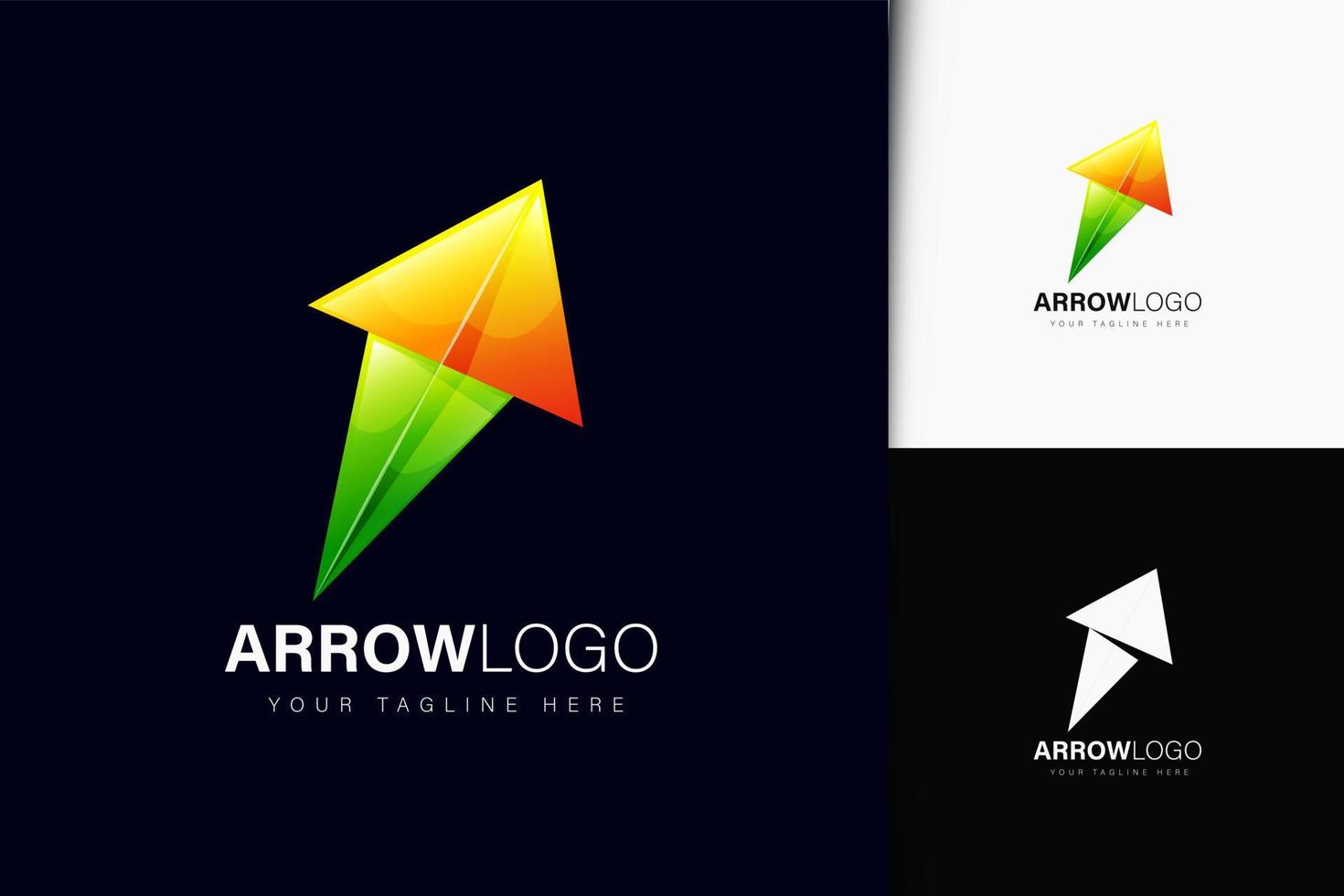 Arrow logo design with gradient vector