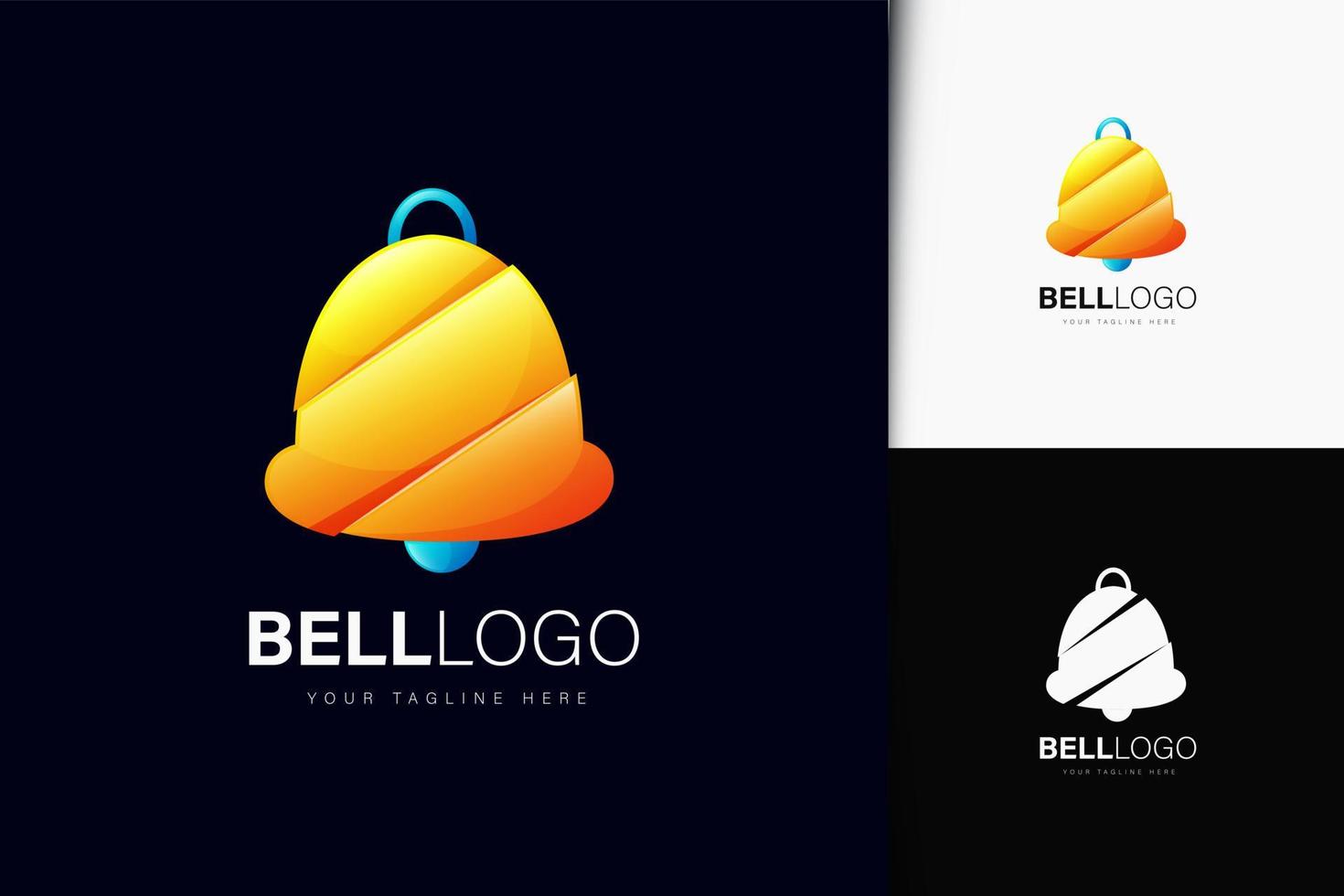 Bell logo design with gradient vector