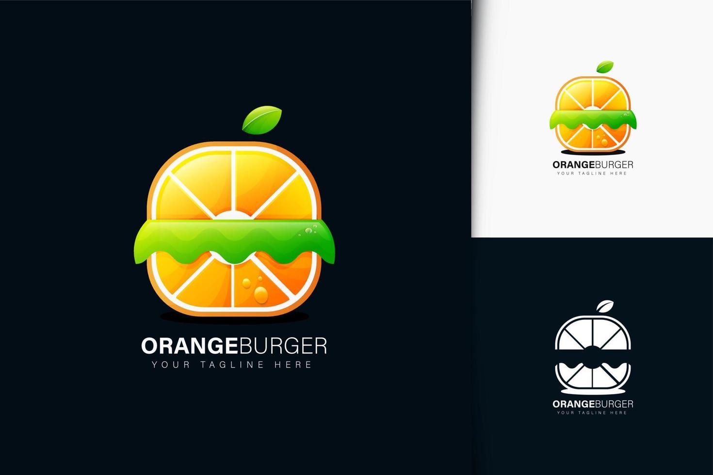 Fruit burger logo design with gradient vector