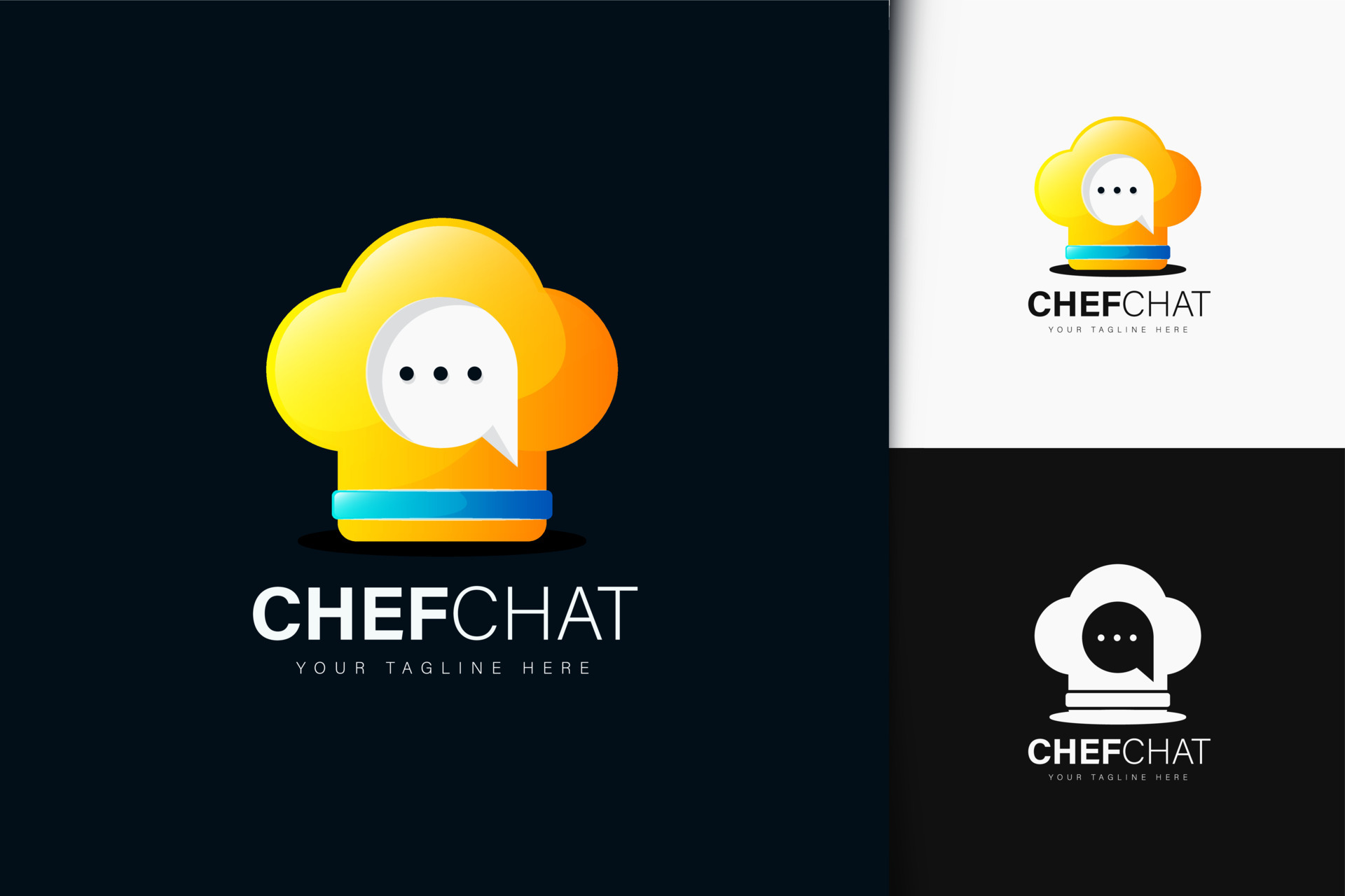 Chef chat logo design with gradient 4584071 Vector Art at Vecteezy