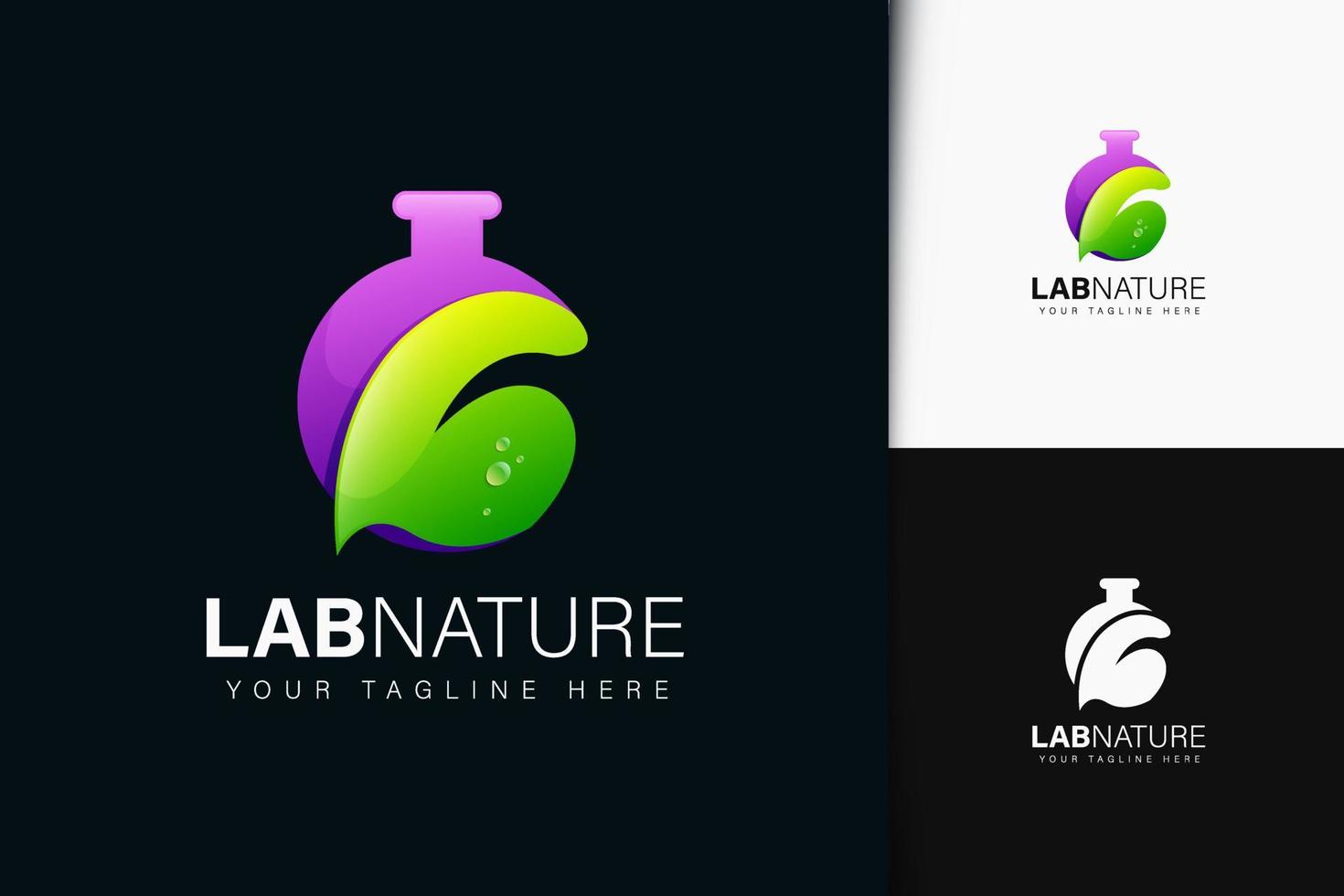 diseño de logotipo lab nature con degradado vector